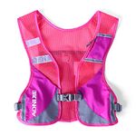 Reflective Hydration Pack Backpack Running Hydration Vest Marathon Runner Rucksack Cycling for Men & Women (Rose)