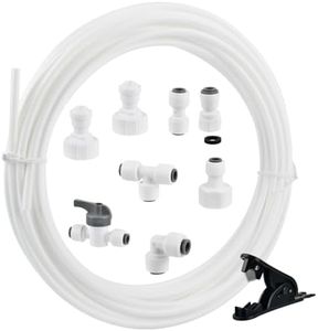 YOPEUC 15m Tubo Frigorifero Raccordi Per Osmosi Inversa 31 Pz, Tubo Di Alimentazione Dell'Acqua per Frigorifero Da 15 Metri e Connettori per Doppio Frigorifero In Stile Europeo