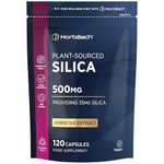 Silica Supplement 500mg | High Strength Silica from Horsetail Extract | 120 Powder Capsules | Vegan | 4 Month Supply | by Horbaach