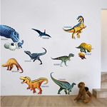 Rawpockets 'Dinosaurs Family' Wall Sticker (PVC Vinyl, 1 cm x 100 cm x 100 cm, Multicolour) (RPC460)