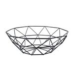 Fan Duo Metal Wire Fruit Basket - Decorative Metal Frame Fruit Bowl Dessert Organizer for Living Room, Kitchen, Countertop, Black