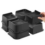 Sunifier Bed Risers 2 inch Heavy Duty 8 Pack, L Shape Funiture Risers Support 5000LBs, Oversized Lifts Risers for Dorm Beds Frame, Sofa, Desk, Couch, Chairs Legs (Black 8-Pack,2 inch)