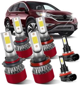 LSLIGHT Bulbs Fit for Honda CR-V 2015-2021 9005 High Beam H11 Low Beam H8 Fog Light LED Light Bulbs 6PCS/1PACK Brightness 300% Pure White with Cool Fan Plug and Play