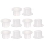 sourcing map 10pcs Flanged Sleeve Bearings 14.7mm Bore 18.5mm OD 15.5mm Length Nylon Bushings for Shaft, White