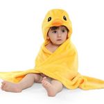 MY NEWBORN Baby Bath Towel Robe Hooded Blanket Wrapper (Duck-Yellow)