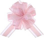 12 Pieces Pull Bow Wrapping Pull Bow Ribbon Pull Bows for Wedding Baskets,6 Inches Diameter Gift Bows, Large Bows for Presents. (Light Pink)