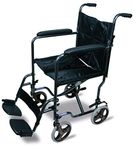 Aidapt Folding Lightweight Attendant Propelled Steel Wheelchair with Brakes, Lap Strap, Removable Foot Rests. Ideal for Every Day Use Indoors and Outside