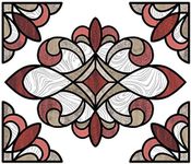 InHome NH2416 Westwood Stained Glass Decal, Red