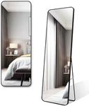 Floor Mirrors, Wall Mirror, Bathroom Mirror,Full Body Mirror, Wall-Mounted Mirrors, Vanity Mirrors, Large Mirrors, Rectangle Mirror (Black, 40X150CM)