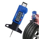 Tyre Tread Depth Gauge,Blue 0-25.4mm/0-1Inch Digital Tyre Tread Depth Checker Tire Thread Depth Measuring Gauge Tyre Depth Measuring Tool with LCD Screen for Trucks Cars Vans Motos(Blue)