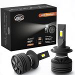 PRIVON LED Headlight Bulb for Car (White LED Headlight for car, 6500K) with External CANBUS Ballast Driver, 02 years Replacement Guarantee (Car LED Headlights Bulb) (150 watts, H7/H18)