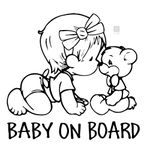 ISEE 360® New car window sticker cute funny Baby on board car Colour .Black (15 cm x 14.0cm)