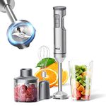 MIUI 1000W Hand Blender 4-in-1 Stick Immersion Blender with 700ml Mixing Beaker, Egg Whisk, Chopper, Stainless Steel blades, Adjustable Speeds for Baby Food,Vegetables,Soup