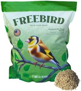 Premium No Mess Bird Seed by Freebird - Peanut Pieces, Sunflower Hearts, Sunflower Chips, 100% Waste Free Bird Food for Patio Friendly Bird Feeding - 7lb Bag