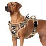 Eyein No Pull Dog Harness Large, Comfortable Heavy Duty Pet Vest Harness, Front Clip Easy Control Puppy Harness with Soft Padded Handle Reflective for Outdoor Training Walking(Camo Yellow.L)