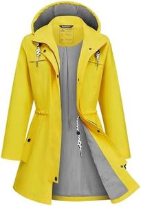 ATLASLAVA Rain Jacket Women Waterproof Long Lightweight Raincoat Hooded Windbreaker Outdoor Trench Coat