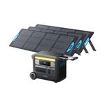 Anker SOLIX F2000 Solar Generator (Solar Generator 767 with 3x 200W Solar Panel) 2048Wh GaNPrime Solar Generator, LiFePO4 Batteries, 4 AC Outlets Up to 2400W for Home, Power Outage