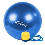 JoyFit Foam PVC Yoga Ball With Hand Pump, Size 65 cm, (Blue)