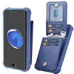 iPhone SE 2022 5G/SE 2020/iPhone 8/iPhone 7 Wallet Case,VANAVAGY Leather Magnetic Clasp Flip Folio Shockproof Phone Cover[Screen Protector Included] Credit Card Holder Kickstand for iPhone SE3/SE2/8/7