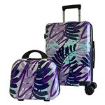 World Traveler Seasons Hardside 2 Piece Cabin Luggage Set, Tropical Leaves, One Size, Seasons Hardside 2 Piece Carry-on Set