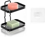 2 Tier Shampoo Bar Holder for Shower, Rustproof Stainless Steel Bar Soap Holder for Shower Wall, Self Draining Bar Soap Shower Caddy Wall Mounted Shampoo Bar Caddy