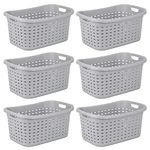 Sterilite 12756A06 Weave Laundry Basket, Cement, 6-Pack