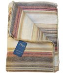 DAVLINA, Alpaca Wool Throw Blanket | Super Soft, Lightweight, Breathable and Hypoallergenic | Non-Itchy or Scratchy (Brown Beige Varicolored)