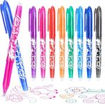 KERIFI Erasable Pens Rub Out Pens, 0.5mm Erasable Gel Pens with Rubbers on the End, Heat Friction Pens with Eraser, Handwriting Writing Pens for Kids Adult School Office Supplies (8 Assorted Colors)