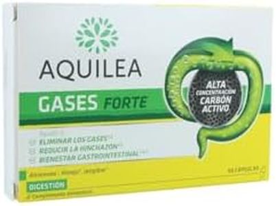 AQUILEA Gases Forte Carbón Vegetal 60 Cápsulas - Favorece la Eliminación de los Gases y al Bienestar Gastrointestinal - Complemento Alimenticio