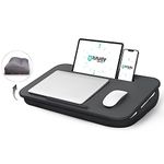 Lap Desk, Lap Trays with Bean Bag Cushion, with Cushion Removable and Washable, Laptop Tray, Fit up to 17.3 in Laptop, for Home Office/Bed/Sofa, Istudyniture (Deep Black, Large)