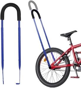 YOUYIKE Barra De Empuje para Bicicleta para Niños, Mango De Entrenamiento para Bicicleta,Barra Aprendizaje Bicicleta Niños, Ayuda de Aprendizaje en Bicicleta, Altura Ajustable (Azul)