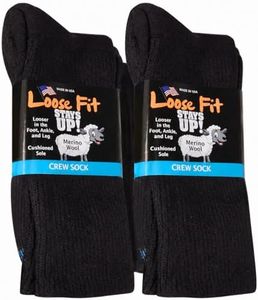 Loose Fit Stays Up Solid Merino Wool Men's and Women's Sock 2 Pack
