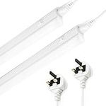 Under Cabinet Including UK PLUG, 2-Pack 1FT 570lm 4.5W T5 Kitchen LED Lights Lamp , Neutral White 4000K Lighting, Fluorescent Light Fixture with ON/Off Switch, Applicable to Kitchen, Under Cabinet