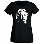 Womens Marilyn Monroe Face Hollywood Movie Icon T-Shirt Black UK 6-8 (S)