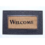 Coco&Coir Door Mat | Non-Slip | Thick Coir | Premium Quality | Rubber Backed | Eco-Friendly | Indoor | Outdoor | Heavy Duty | Entrance Door Mat | 45 x 75 cm (Redrust Welcome)