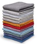 Living Fashions Washcloths, 12 Pack, 100% Extra Soft Ring Spun Cotton Wash Cloth, Size 13" X 13", Soft and Absorbent, Machine Washable, Vibrant Assorted Colors