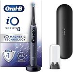 Oral-B iO8 Electric Toothbrushes For Adults, App Connected Handle, 1 Toothbrush Head & Travel Case, 6 Modes with Teeth Whitening, 2 Pin UK Plug, Black