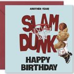 Cult Kitty Birthday Cards Men - Basketball Slam Dunk - Male Funny Birthday Cards, Happy Birthday Card Dad, Grandson Birthday Card, Birthday Card Son