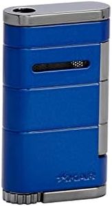 Xikar Allume Single Jet Flame Cigar Lighter, Durable Body, Fuel Gauge, Reef Blue
