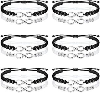 Adramata 12 Unids Pulsera de Amistad Infinito YinYang Pulseras de Amigo Juego de Pulseras Ajustables Trenzadas a Juego para Relación de Amistad Pareja
