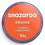 Snazaroo Classic Face and Body Paint for Kids and Adults, Orange Colour, Water Based, Easily Washable, Non-Toxic, Makeup, Body Painting for Parties, for Ages 3+