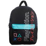 Bioworld Sony Playstation 16.5" Kanji Color Block Laptop Backpack with Adjustable Straps Travel Backpack, Black, One Size, Classic