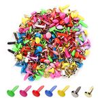 moinkerin 200 Pcs Split Pins Pastel Metal Brad Fasteners Mini Brads, 8mm x 12mm Multicolor Round Brads for Paper Craft DIY Stamping Scrapbooking