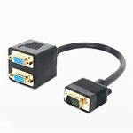 suckoo 2 Port VGA Video Cable Splitter 1 in 2 Out Computer Host Laptop Graphics Card External vga TV Monitor Projector Adapter Converter Simultaneous Display Support