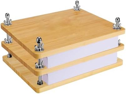 Vathery Book Press, Wooden Bamboo Flower Press Machine, Portable Book Binding Kits for Handmade Bookbinding, Manual Paper Press (11.6 x 7.9 Inch - 3 Floor), Double Layer