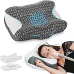 Elviros Cervical Neck CP-AP Pillow for Sleeping, Ergonomic Adjustable Height & Firmness, Neck Support Memory Foam Bed Pillow with Sleep Apnea, Compatible with Masks, Ideal for Side & Back Sleepers