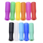 Mini Skater 11Pcs Caps Silicone Tip Anti Burn Teeth Protector Bar Reusable Silicone Straw Sleeve Food Grade Accessories Silicone Tip for 1/4 Inch Wide (6MM OD) Stainless Steel Straws,11 Colors