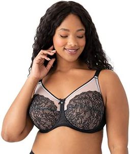 Wacoal Women's Retro Chic Full Figure Underwire Bra, Black, 18C