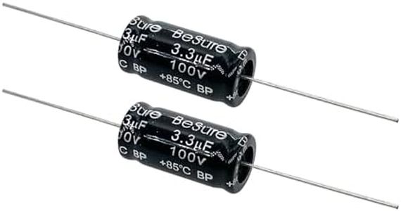 Cermant 2Pcs 100v 3.3uf Electrolytic Non-Polarized Crossover Capacitor Frequency Divider