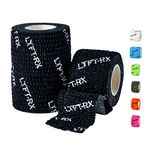 LYFT-RX Weightlifting Hook Grip Tape w/Premium Adhesive- Olympic Weight Lift, Cross Training & Lifting, Stretch Fit Athletic Finger Wrap, Protects Thumb Fingers Hand, Black 3-Rolls